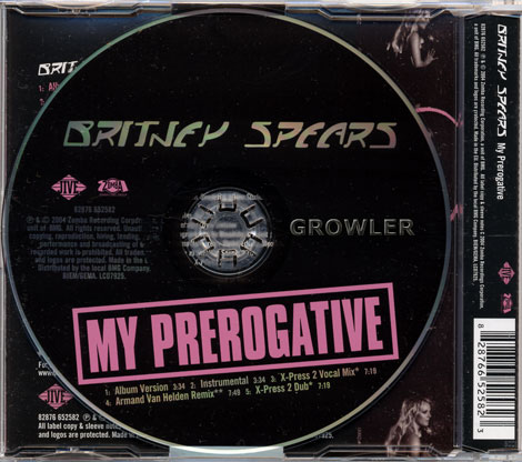 BRITNEY SPEARS - MY PREROGATIVE - REMIXES - CD